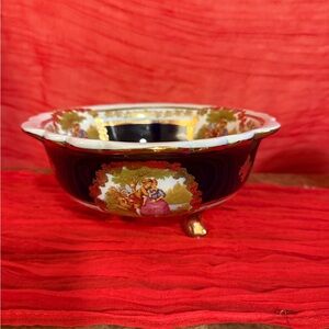 Elegant Decorative Bowl with Gold Accents
